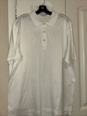 Peter Millar White Polo with Subtle Logo Tab
